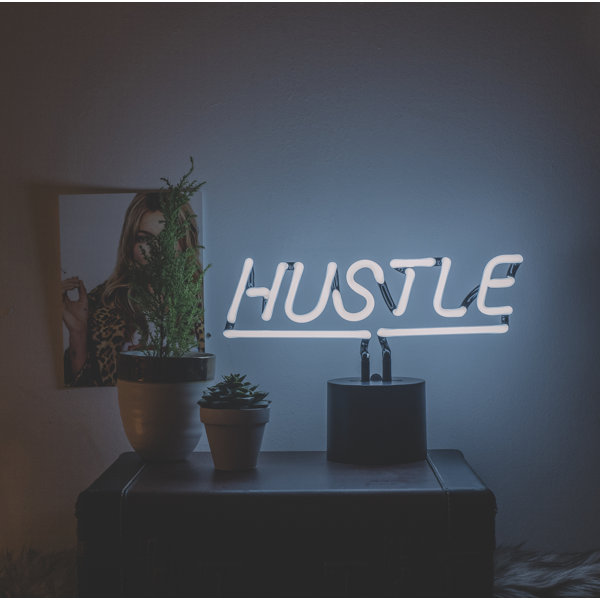 Wrought Studio Hustle Tabletop Neon Sign Wayfair